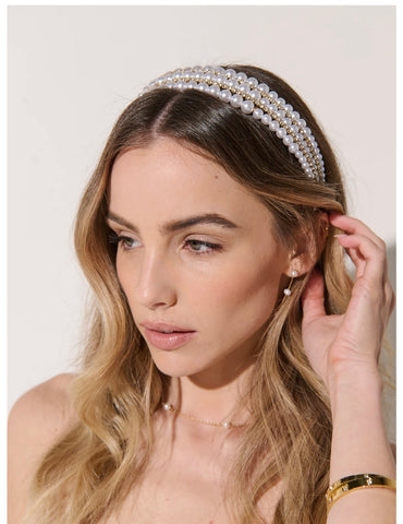 Lily Head Band - Pearl White