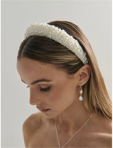 Alexia Hair Band - White Pearl